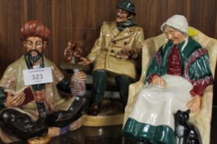 THREE ROYAL DOULTON FIGURES - LUNCHTIME, FORTY WINKS AND OMAR KHAYYAM