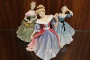 ROYAL DOULTON FIGURE OF THE YEAR "AMY" TOGETHER WITH "CELESTE" AND CLARISSA