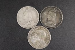 VARIOUS CROWNS - 1889, 1890, AND 1935