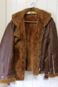 A QUANTITY OF VINTAGE CLOTHING AND ACCESSORIES TO INCLUDE BOMBER JACKET, LEATHER SATCHEL ETC
