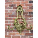 A LARGE GILT THREE BRANCH APPLIQUE - H 86 cm A/F