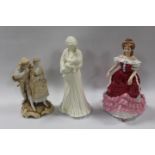 A ROYAL DOULTON FIGURINE 'SWEET SIXTEEN' TOGETHER WITH ROYAL WORCESTER 'SWEET DREAMS' AND A