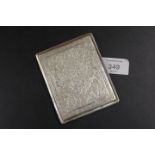 WHITE METAL MIDDLE EASTERN CIGARETTE CASE