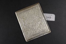 WHITE METAL MIDDLE EASTERN CIGARETTE CASE