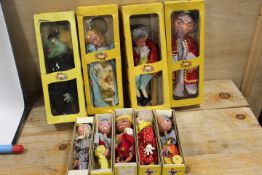 A COLLECTION OF NINE ASSORTED PELLUM BOXED PUPPETS