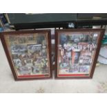 A PAIR OF WOODEN FRAMED ADVERTISING BASS BREWERY PICTURE MIRRORS