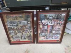 A PAIR OF WOODEN FRAMED ADVERTISING BASS BREWERY PICTURE MIRRORS