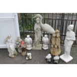 A SELECTION OF GARDEN STATUES IN CONCRETE AND RESIN EXAMPLES