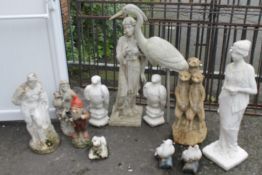 A SELECTION OF GARDEN STATUES IN CONCRETE AND RESIN EXAMPLES