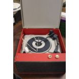 A VINTAGE BSR PORTABLE RECORD PLAYER