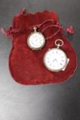 TWO CONTINENTAL SILVER FOB WATCHES A/F