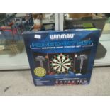 A BOXED WINMAU HOME DARTS SET WITH FOLDING DOORS AND TWO SETS OF DARTS