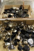 TWO TRAYS OF VINTAGE MOTOR RALLY TROPHIES ETC