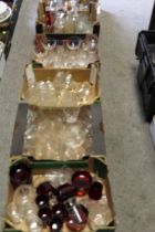 SIX TRAYS OF ASSORTED GLASS WARE