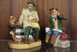 TWO LARGE DOULTON FIGURES LUNCHTIME AND WILLIAM