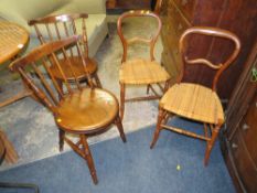 TWO PAIRS OF ANTIQUE CHAIRS