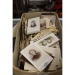 A BOX OF 100'S OF VICTORIAN CABINET PHOTOS
