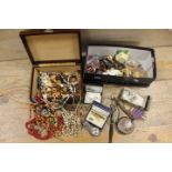 TWO BOXES OF JEWELLERY AND COLLECTABLES