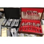 A CASED CANTEEN OF CUTLERY TOGETHER WITH A BOXED GEORGE BUTLER HEIRLOOM COLLECTION OF CUTLERY