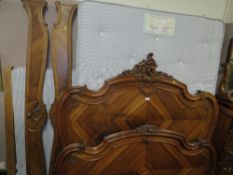 AN ANTIQUE FRENCH DOUBLE BED TOGETHER MATTRESS - BED W 150 cm
