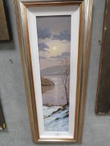 JEFF SUDDERD ' A FRAMED OIL ON BOARD OF 'WINDERMERE' SIGNED 59 X 13.5 CM