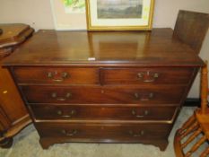 A 19TH CENTURY MAHOGANY FIVE DRAWER CHEST - W 114 cm