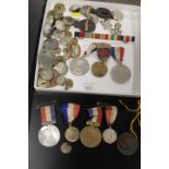 A SMALL COLLECTION OF VINTAGE MEDALS, STAFFORDSHIRE CONSTABULARY / POLICE BUTTONS, DOG TAGS ETC.