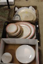 THREE TRAYS OF ASSORTED CERAMICS TO INCLUDE WEDGWOOD FLORENTINE