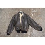 A VINTAGE AMERICAN TYPE A2 US ARMY AIR FORCES LEATHER FLYING JACKET