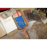 FOUR BOXES OF VINTAGE TRACTOR / CAR MANUALS AND BOOKS