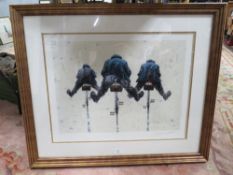 ALEXANDER MILLER - A FRAMED AND GLAZED LIMITED EDITION PRINT '633 SQUADRON' 42 X 56 CM