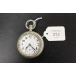 A VINTAGE OPEN FACED, MANUAL WIND POCKET WATCH A/F