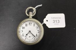 A VINTAGE OPEN FACED, MANUAL WIND POCKET WATCH A/F