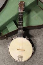 A VINTAGE CASED BANJOLELE