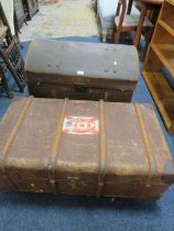 TWO VINTAGE PACKING TRUNKS