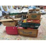 A JOB LOT OF '00 GAUGE' RAILWAY ITEMS CONTAINING SIX BOXES ITEMS INCLUDE TRACK, TRANSFORMERS,