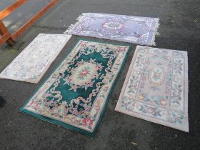 FOUR ASSORTED MODERN CHINESE WOOLLEN RUGS