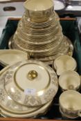 A TRAY OF GILDED TEA/DINNER WARE