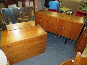 AN AVALON RETRO DRESSING TABLE TOGETHER WITH A RETRO SIDEBOARD A/F