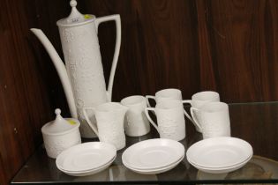 A PORTMEIRION TOTEM COFFEE SET - ONE CUP MISSING