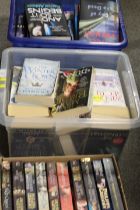 THREE TRAYS OF BOOKS TO INCLUDE PHILIPPA GREGORY NOVELS
