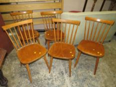 A SET OF FOUR RETRO STICK BACK CHAIRS