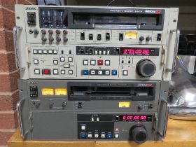 A SONY STUDIO VIDEO CASSETTE RECORDER BWV-70P EDITING SYSTEM TOGETHER WITH A SONY STUDIO VIDEO