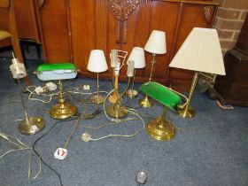 A QUANTITY OF NINE ASSORTED LAMPS - HOUSE CLEARANCE