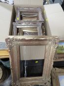 A TRAY OF SMALL DECORATIVE GILT FRAME TOGETHER WITH A LARGER EXAMPLE