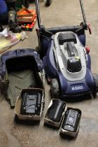 A CORDLESS RECHARGEABLE BATTERY SPEAR AND JACKSON LAWN MOWER