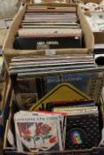 TWO TRAYS OF LPS AND 7" SINGLE RECORDS TO INCLUDE BEATLES, ELO , BLONDIE ABBA ETC