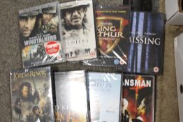 TWO TRAYS OF ASSORTED DVDS TO INCLUDE JOHN WAYNE BOX SET