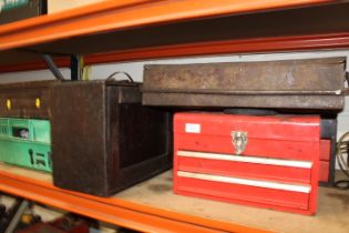 A SELECTION OF TOOLS AND TOOL BOXES TO INCLUDE AN ENGINEERS TOOLBOX AND CONTENTS AND BRITOOL TOOLS