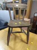 A SMALL VINTAGE CHILDS CHAIR